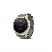 Garmin Fenix 5S Sapphire - Мултиспорт GPS спортен часовник със сапфирена леща (шампанско с велурена каишка)