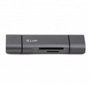 LMP USB-C, USB-A & microUSB Memory Card Reader - четец за карти памет за мобилни устройства (тъмносив) 2