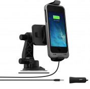 Mophie Car Dock Charger -  поставка за кола, зярядно и MicroUSB кабел за iPhone 5S, iPhone 5, iPhone SE(черен)