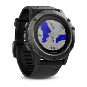 Garmin Fenix 5X Sapphire - Мултиспорт GPS спортен часовник с пълноцветна пътна карта (сив с черна каишка)