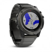 Garmin Fenix 5X Sapphire - Multisport GPS Watch with Full-color Map Guidance (slate gray sapphire with metal band)