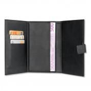 4smarts Ultimag Wallstreet Card Book - универсален кожен калъф с магнитно захващане за смартфони до 5.8 инча (черен) 4