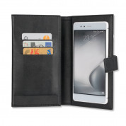 4smarts Ultimag Wallstreet Card Book - универсален кожен калъф с магнитно захващане за смартфони до 5.8 инча (черен)