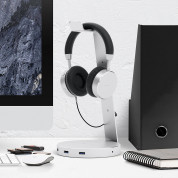 Satechi Aluminium Headphone Stand - дизайнерска алуминиева поставка за слушалки с USB изходи (сребрист) 4