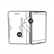 Krusell Malmo 4 Card FolioCase - кожен калъф, тип портфейл и поставка за LG G6 (черен) 4