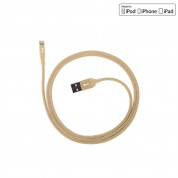 Torrii KeVable Lightning to USB (1 meter) - изключително здрав кевларен Lightning кабел за iPhone, iPad, iPod с Lightning (1 метър) (златист)
