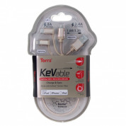 Torrii KeVable 3-in-1 Universal USB Cable (1 meter) - изключително здрав кевларен кабел за iPhone, iPad, iPod с Lightning, устройства с microUSB и USB-C (1 метър) (златист) 2
