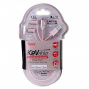 Torrii KeVable 3-in-1 Universal USB Cable (1 meter) - изключително здрав кевларен кабел за iPhone, iPad, iPod с Lightning, устройства с microUSB и USB-C (1 метър) (розово злато) 2