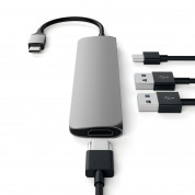 Satechi USB-C Multiport Adapter - мултифункционален хъб за свързване на допълнителна периферия за компютри с USB-C (тъмносив) 5