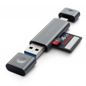 Satechi USB-C Card Reader USB 3.0 - четец за microSD и SD карти памет за мобилни устройства (тъмносив)