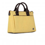 Moshi Urbana Mini Bag - стилна и луксозна кожена чанта за MacBook 12 с отделение за таблети и смартфони (жълт)