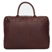 Knomo Foster Leather Laptop Briefcase - луксозна кожена чанта за преносими компютри до 14 инча (кафяв) 5