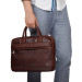 Knomo Foster Leather Laptop Briefcase - луксозна кожена чанта за преносими компютри до 14 инча (кафяв) 7