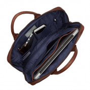 Knomo Foster Leather Laptop Briefcase - луксозна кожена чанта за преносими компютри до 14 инча (кафяв) 3