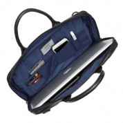 Knomo Foster Leather Laptop Briefcase - луксозна кожена чанта за преносими компютри до 14 инча (черен) 2