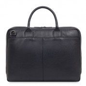 Knomo Foster Leather Laptop Briefcase - луксозна кожена чанта за преносими компютри до 14 инча (черен) 6