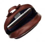 Knomo Albion Leather Laptop Backpack - луксозна кожена раница за преносими компютри до 15 инча (кафяв) 4