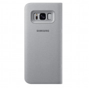 Samsung Flip Case Leather LED EF-NG950PSEGWW - оригинален кожен калъф през който виждате информация от дисплея за Samsung Galaxy S8 (сребрист) 1