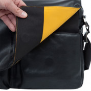 Knomo Kobe Soft Leather Messenger Bag 15in. - Black 3