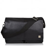 Knomo Kobe Soft Leather Messenger Bag 15in. - Black
