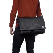 Knomo Kobe Soft Leather Messenger Bag - луксозна кожена чанта за преносими компютри до 15 инча (черен) 5
