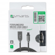 4smarts FerrumCord Stainless Steel MicroUSB Data Cable 1m. - компактен microUSB кабел с оплетка от неръждаема стомана (черен) 2