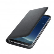 Samsung Flip Case Leather LED EF-NG950PBEGWW - оригинален кожен калъф през който виждате информация от дисплея на Samsung Galaxy S8 (черен)