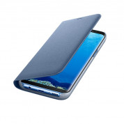 Samsung Flip Case Leather LED EF-NG950PLEGWW - оригинален кожен калъф през който виждате информация от дисплея на Samsung Galaxy S8 (син)