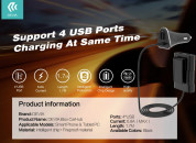 Devia iBox Car Hub USB Charger 6.8A - зарядно за кола (6.8A) с 4xUSB порта за мобилни устройства (черен) 2