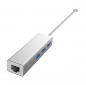Devia Leopard USB-C Hub USB 3.0 with Ethernet Adapter - алуминиев USB-C хъб с 3xUSB 3.0 изхода и Ethernet порт 1