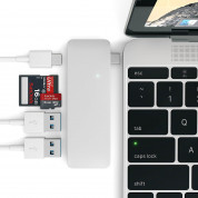 Satechi USB-C Pass Through USB Hub - мултифункционален хъб за свързване на допълнителна периферия за компютри с USB-C (сребрист) 2