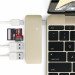 Satechi USB-C Pass Through USB Hub - мултифункционален хъб за свързване на допълнителна периферия за компютри с USB-C (златист) 5