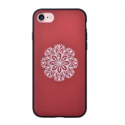 Devia Flower Embroidery Case for iPhone 8 Plus, iPhone 7 Plus (red)