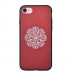 Devia Flower Embroidery Case - дизайнерски кожен кейс с ръчна бродерия за iPhone 8 Plus, iPhone 7 Plus (червен) 1