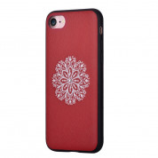Devia Flower Embroidery Case - дизайнерски кожен кейс с ръчна бродерия за iPhone 8 Plus, iPhone 7 Plus (червен) 1