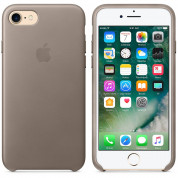 Apple iPhone Leather Case - оригинален кожен кейс (естествена кожа) за iPhone 8, iPhone 7 (светлосив) 2