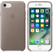 Apple iPhone Leather Case - оригинален кожен кейс (естествена кожа) за iPhone 8, iPhone 7 (светлосив) 6