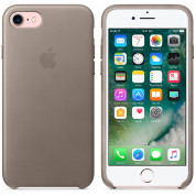 Apple iPhone Leather Case - оригинален кожен кейс (естествена кожа) за iPhone 8, iPhone 7 (светлосив) 5