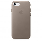 Apple iPhone Leather Case - оригинален кожен кейс (естествена кожа) за iPhone 8, iPhone 7 (светлосив)