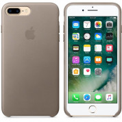 Apple iPhone Leather Case - оригинален кожен кейс (естествена кожа) за iPhone 8 Plus, iPhone 7 Plus (светлосив) 2
