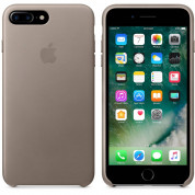 Apple iPhone Leather Case - оригинален кожен кейс (естествена кожа) за iPhone 8 Plus, iPhone 7 Plus (светлосив) 3
