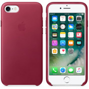 Apple iPhone Leather Case - оригинален кожен кейс (естествена кожа) за iPhone 8, iPhone 7 (светлочервен) 6