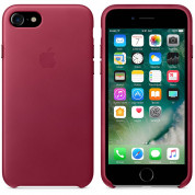 Apple iPhone Leather Case - оригинален кожен кейс (естествена кожа) за iPhone 8, iPhone 7 (светлочервен) 3
