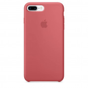 Apple Silicone Case - оригинален силиконов кейс за iPhone 8 Plus, iPhone 7 Plus (светлочервен)