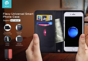 Devia Flexy Universal Smartphone Case - универсален кожен калъф със слот за кр. карти за смартфони до 5 инча (черен) 3