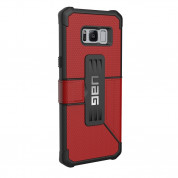 Urban Armor Gear Metropolis - удароустойчив хибриден кейс тип портфейл за Samsung Galaxy S8 Plus (червен) 4