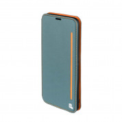 4smarts Flip Case Two Tone - кожен калъф с поставка и отделение за кр. карта за Samsung Galaxy A3 (2017) (син)