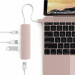 Satechi USB-C Multiport Adapter - мултифункционален хъб за свързване на допълнителна периферия за компютри с USB-C (розово злато) 2