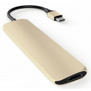 Satechi USB-C Multiport Adapter - мултифункционален хъб за свързване на допълнителна периферия за компютри с USB-C (златист) 3