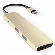 Satechi USB-C Multiport Adapter - мултифункционален хъб за свързване на допълнителна периферия за компютри с USB-C (златист) 2